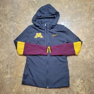Nike Minnesota Golden Golphers Jacket Womens Small Gray Zip Hoodie Windbreaker